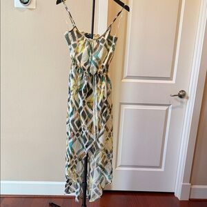 High-Low Women's Dress in Multicolor Pattern